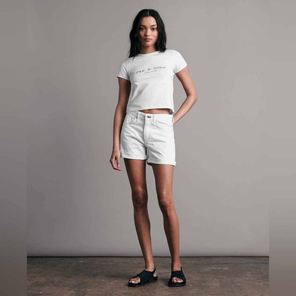 NWT Rag & Bone Rosa High Waist Ripped Nonstrech Denim Cutoff Shorts sz 29